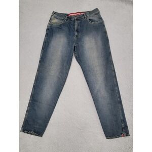 Ecko Unltd Jeans Mens 36x33 Blue Blockbuster Straight Leg Denim Cargo Pants